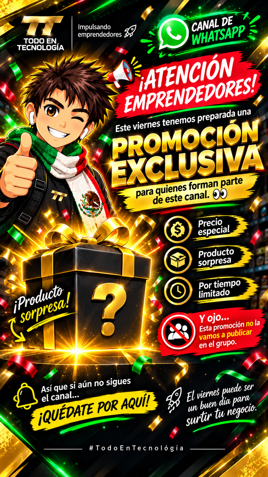 Promoción exclusiva del canal de WhatsApp de Todo en Tecnología